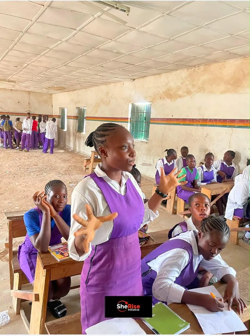Student participating in a SheRise youth development session